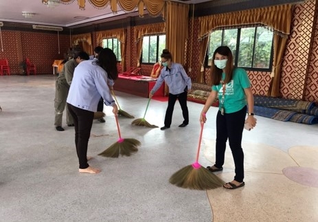 บริษัท บางจากไบโอฟูเอล (จำกัด) ทำความสะอาดวัดเปรมปรีชาเพื่อเตรียมสถานที่จัดงานกฐินประจำปี 2563